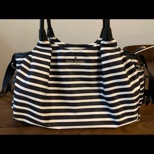 Kate Spade Diaper Bag - Black and White Stripes